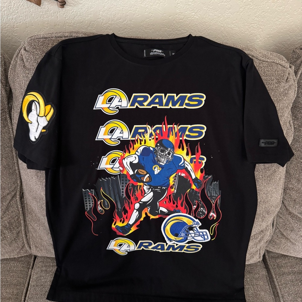 Black Graphic T-Shirt with Rams Design
